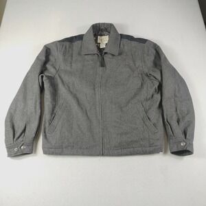 Cripple Creek Jacket‎ Mens Large Gray Zip Up Quilted Lined Workwear Utility Wool